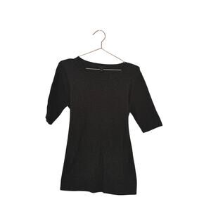 Ann Taylor Classic dark gray short sleeve sweater with tie in back